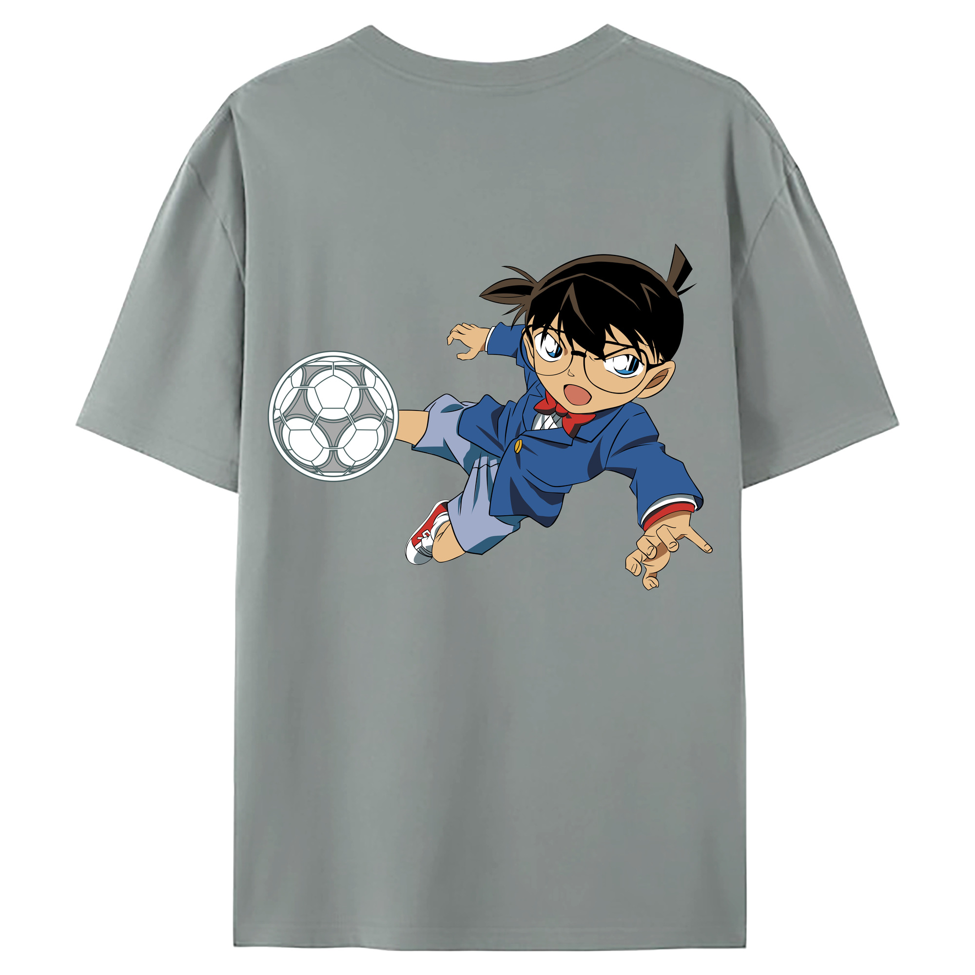 （画像用） 名探偵コナン 江戸川 コナン Detective Conan Conan Edogawa 綿100％ メンズ半袖Tシャツ（バックプリント） 通気性